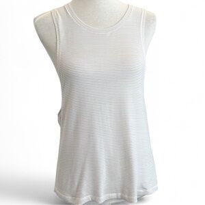 Lululemon Gray/white Striped muscle tee